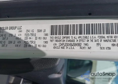 2011 Dodge Nitro Se from USA, damaged, VIN 1D4PU2GKXBW584982